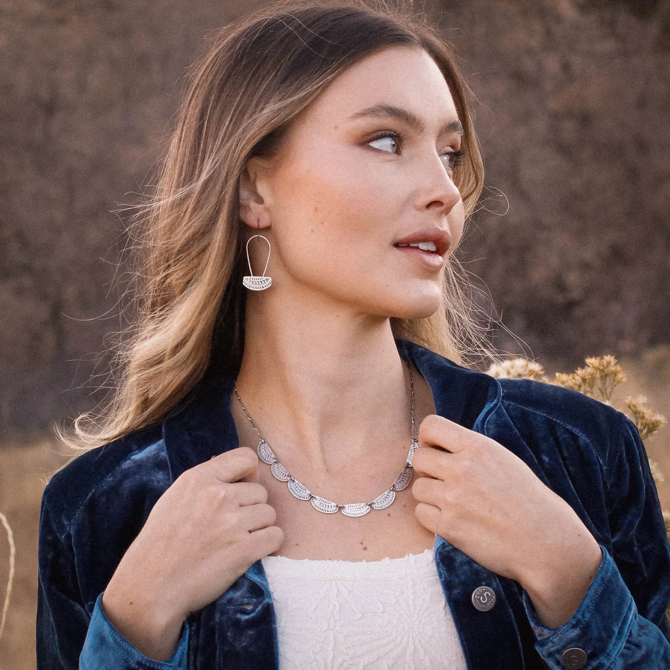Asmi Full Collar Silver Necklace