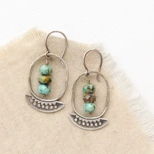 Asmi Oval Hoop Turquoise Earrings