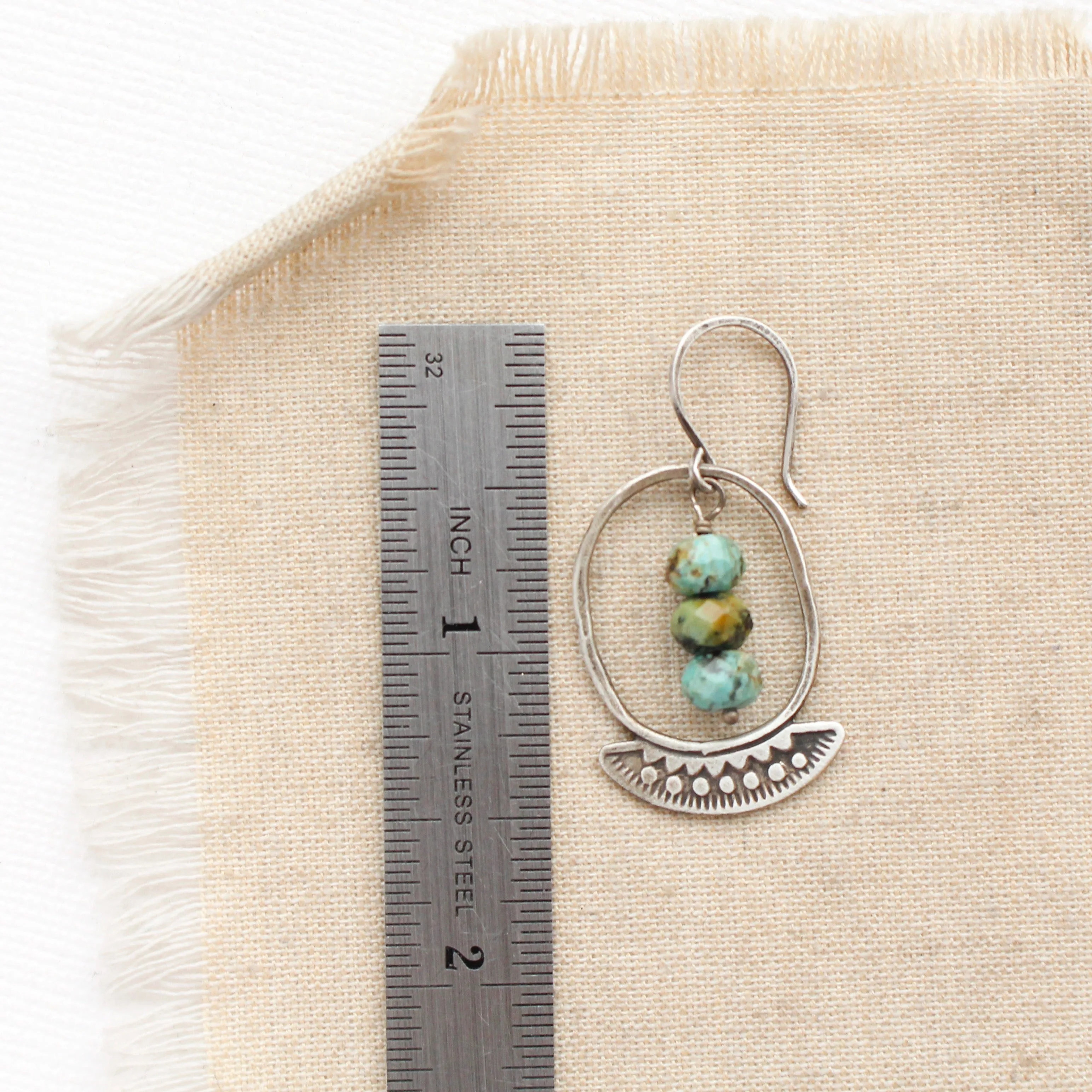 Asmi Oval Hoop Turquoise Earrings