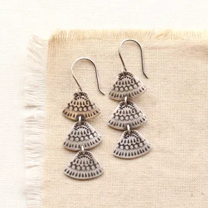 Asmi Trio Triangle Silver Earrings