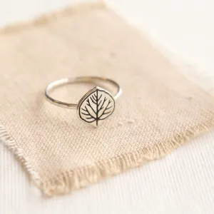Aspen Leaf Silver Ring