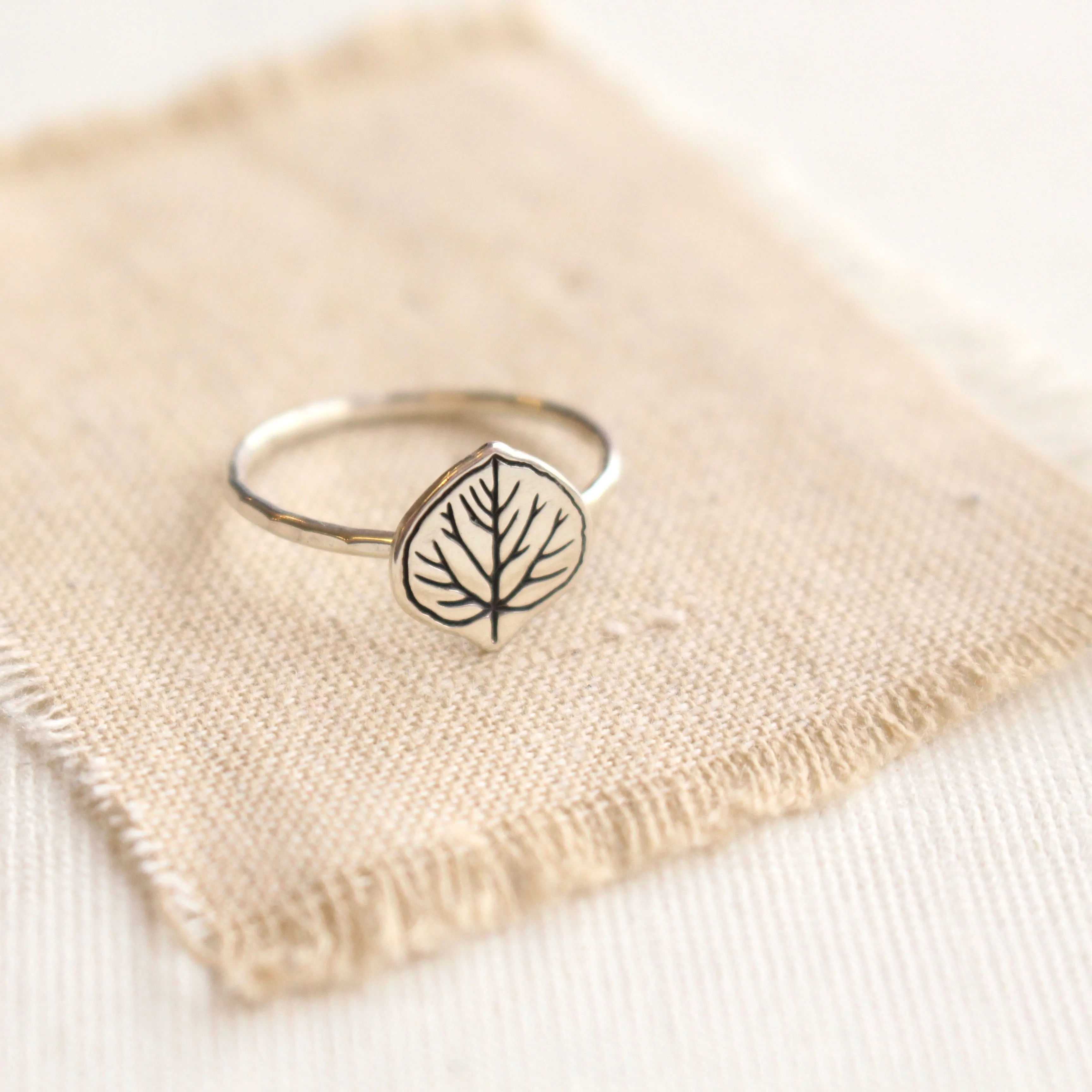 Aspen Leaf Silver Ring