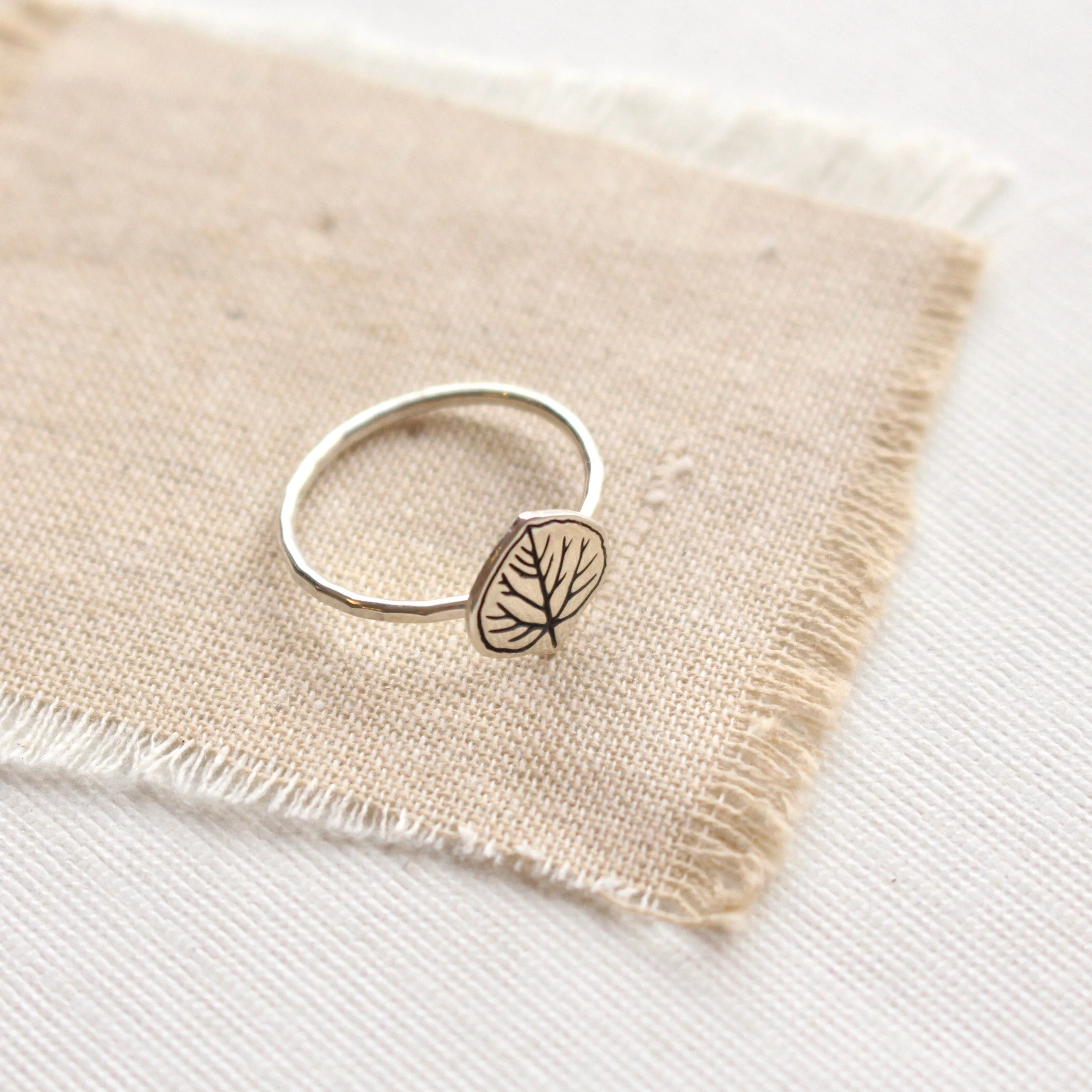Aspen Leaf Silver Ring