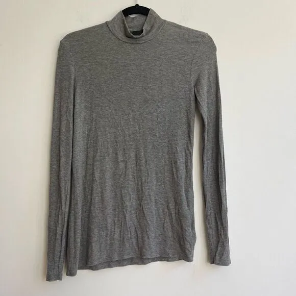 ATM Anthony Thomas Melillo Women's Gray Modal Rib Turtleneck - Medium