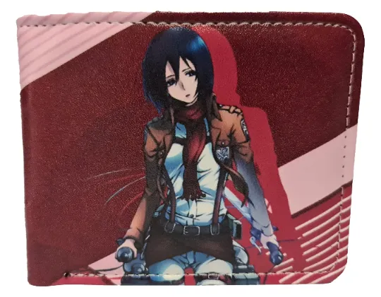 Attack On Titan Anime Wallet - Mikasa Ackerman - Premium PVC Leather