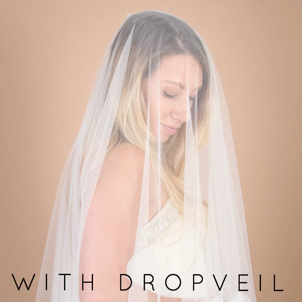 Aurora Half-Lace Cathedral Veil- Ready to Ship