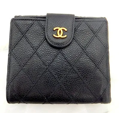 Authentic Chanel Black Caviar Vintage Medium 10" 2.55 Flapover