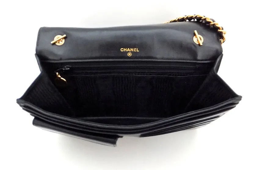 Authentic Chanel Black Caviar Wallet On Chain (WOC)