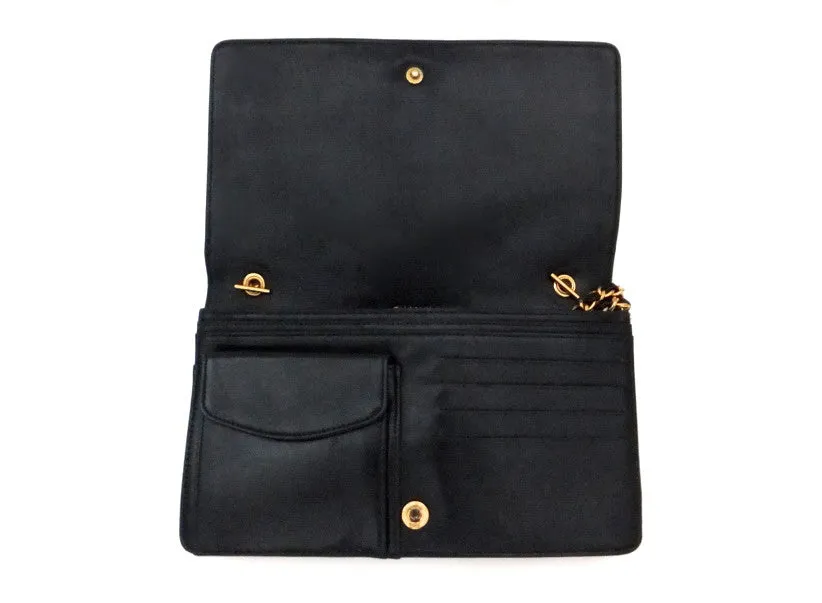 Authentic Chanel Black Caviar Wallet On Chain (WOC)