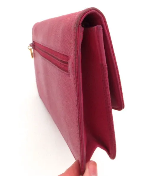 Authentic Chanel Fuschia Pink Caviar Wallet On Chain (WOC)