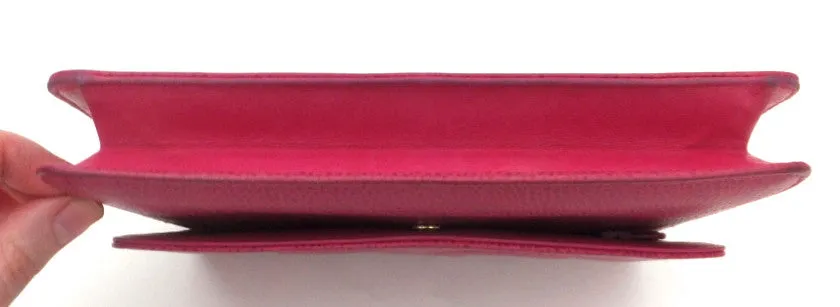 Authentic Chanel Fuschia Pink Caviar Wallet On Chain (WOC)