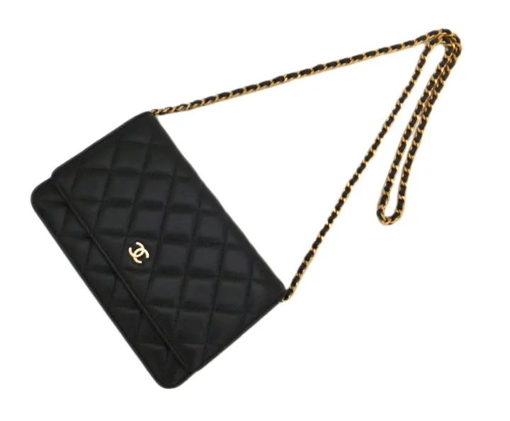 Authentic Chanel Gray Lambskin Wallet On Chain (WOC) – NEW