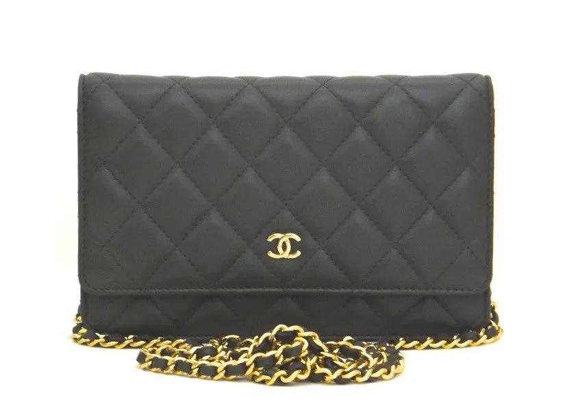 Authentic Chanel Gray Lambskin Wallet On Chain (WOC) – NEW
