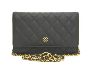 Authentic Chanel Gray Lambskin Wallet On Chain (WOC) – NEW