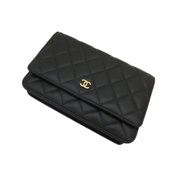Authentic Chanel Gray Lambskin Wallet On Chain (WOC) – NEW