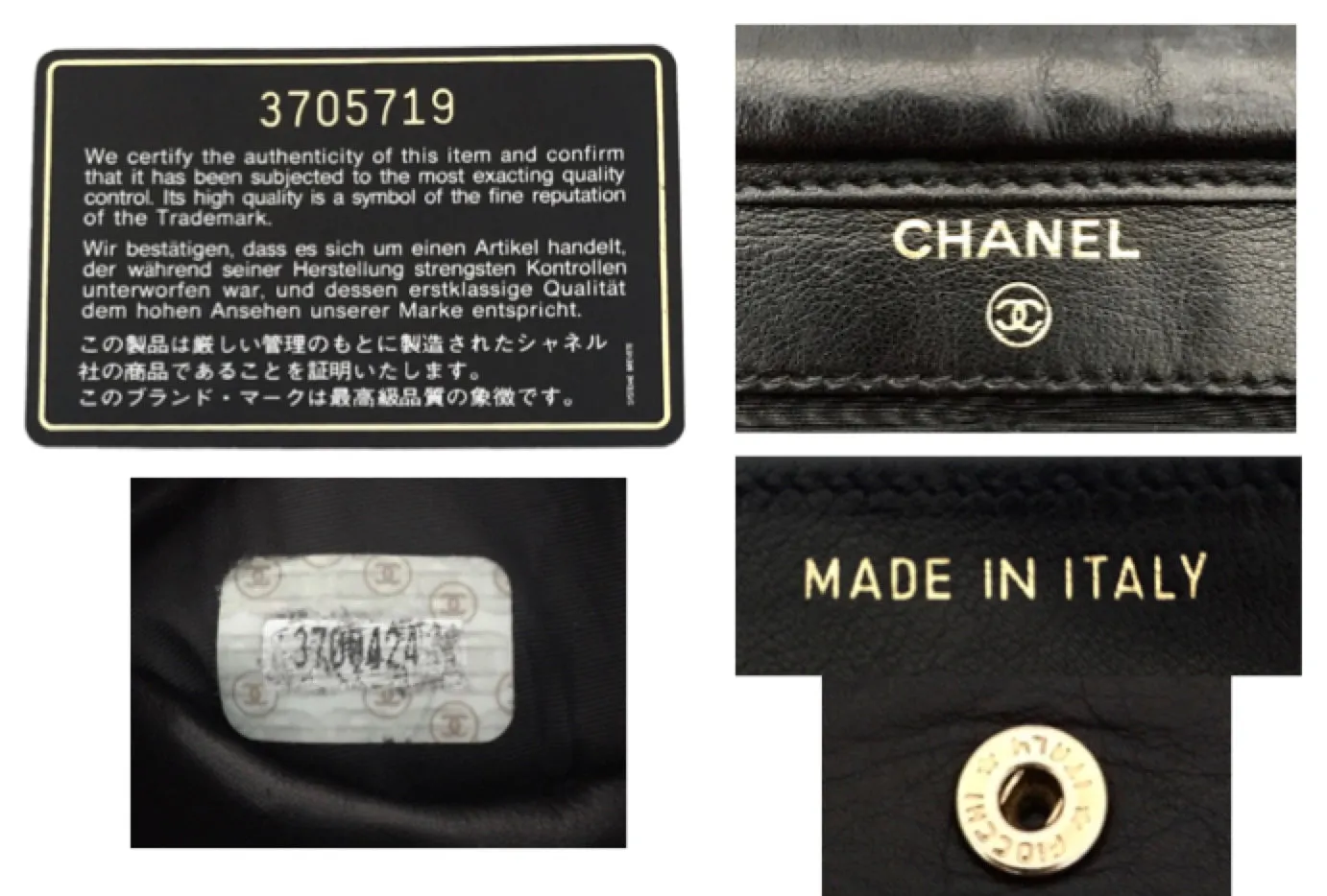 Authentic Chanel Vintage Black Lambskin Wallet On Chain (WOC)
