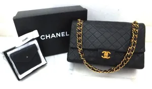 Authentic Chanel VNTG Quilted Navy 2.55 Jumbo   Wallet
