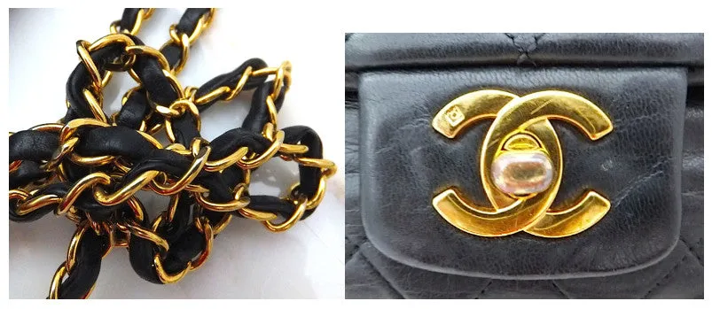 Authentic Chanel VNTG Quilted Navy 2.55 Jumbo   Wallet
