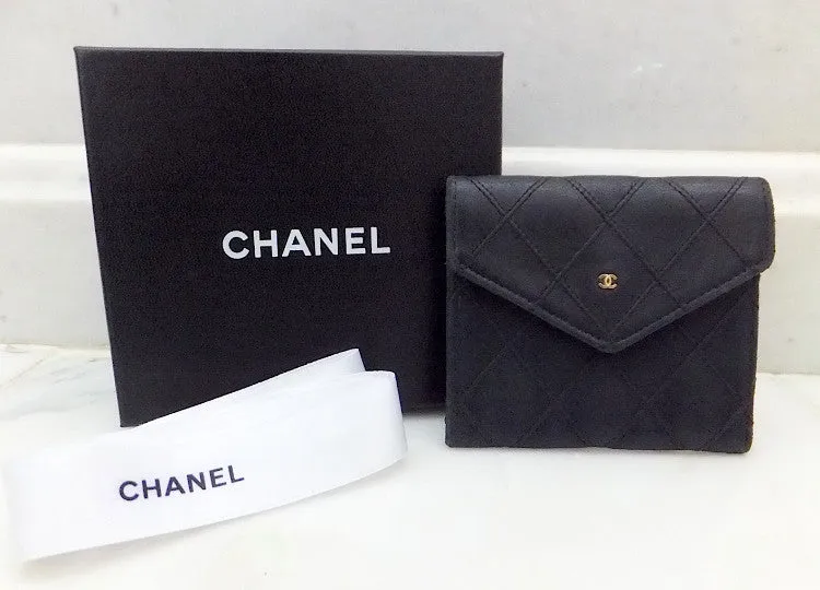 Authentic Chanel VNTG Quilted Navy 2.55 Jumbo   Wallet