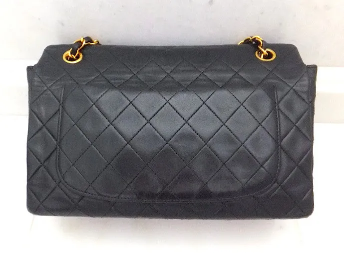 Authentic Chanel VNTG Quilted Navy 2.55 Jumbo   Wallet