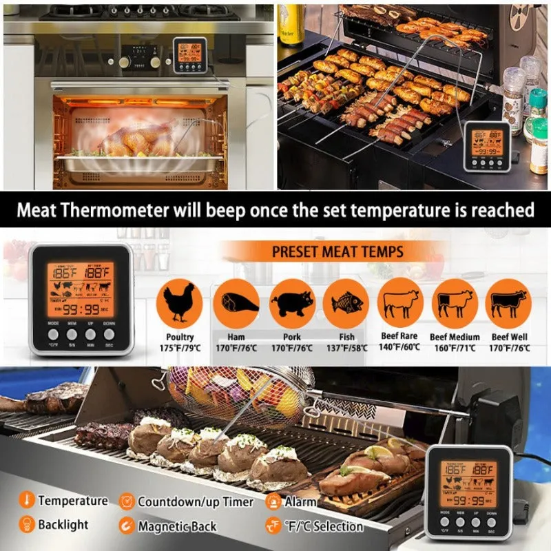 BBQ Grilling Thermometer Timer Probe