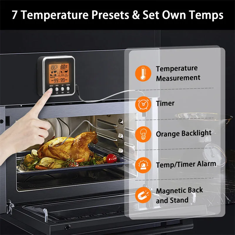 BBQ Grilling Thermometer Timer Probe