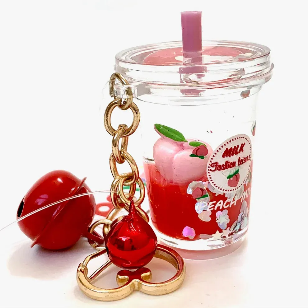 bcmini Peach Milk Bell Charm Keyring