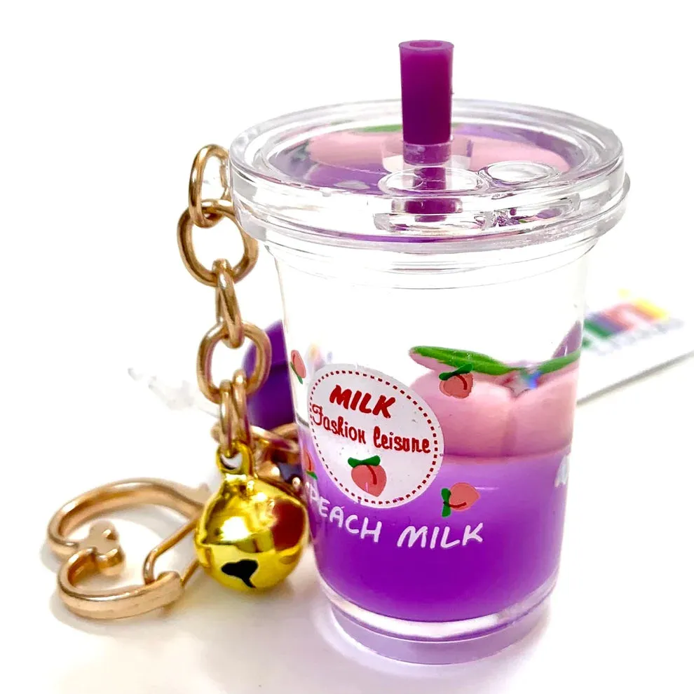 bcmini Peach Milk Bell Charm Keyring