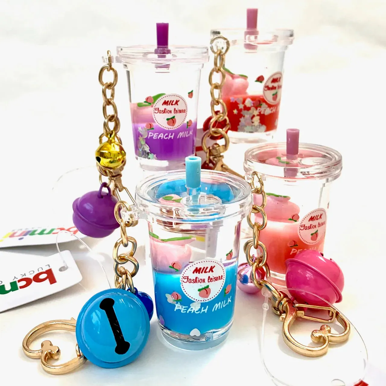 bcmini Peach Milk Bell Charm Keyring