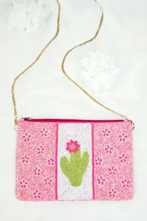 Beaded Cactus CROSSBODY PURSE