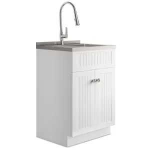 Beckham All-In-One 24 inch Laundry Utility Sink and Cabinet