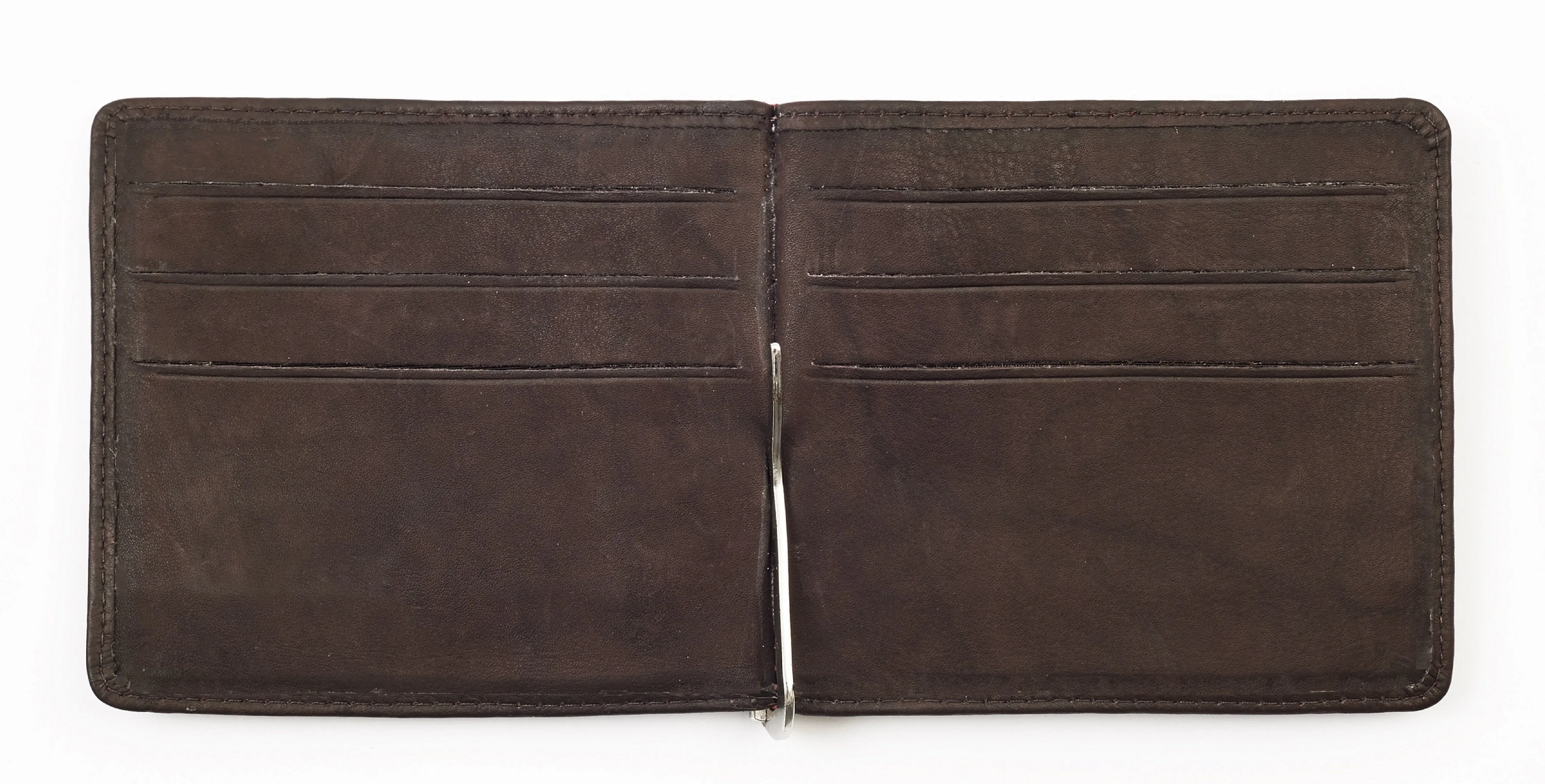 Bi-Fold Money Clip Wallet Brown