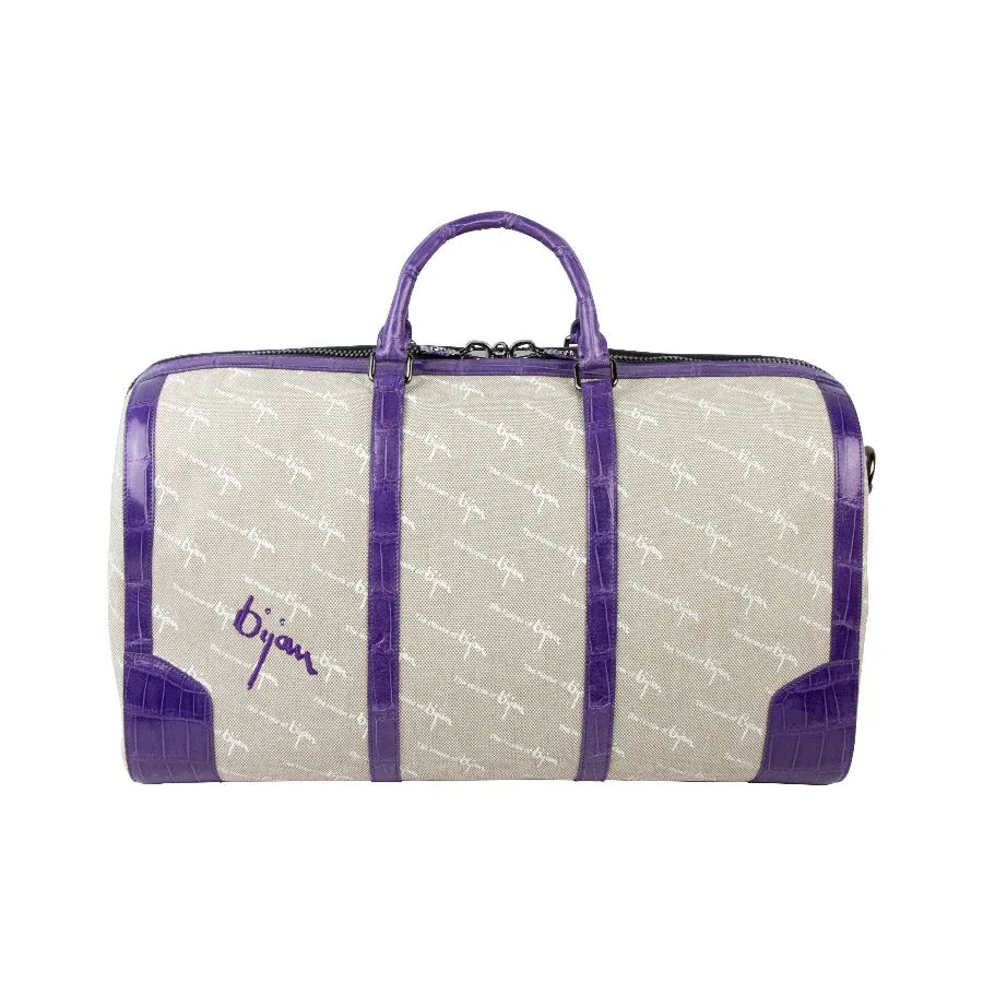 Bijan Purple Duffle Bag