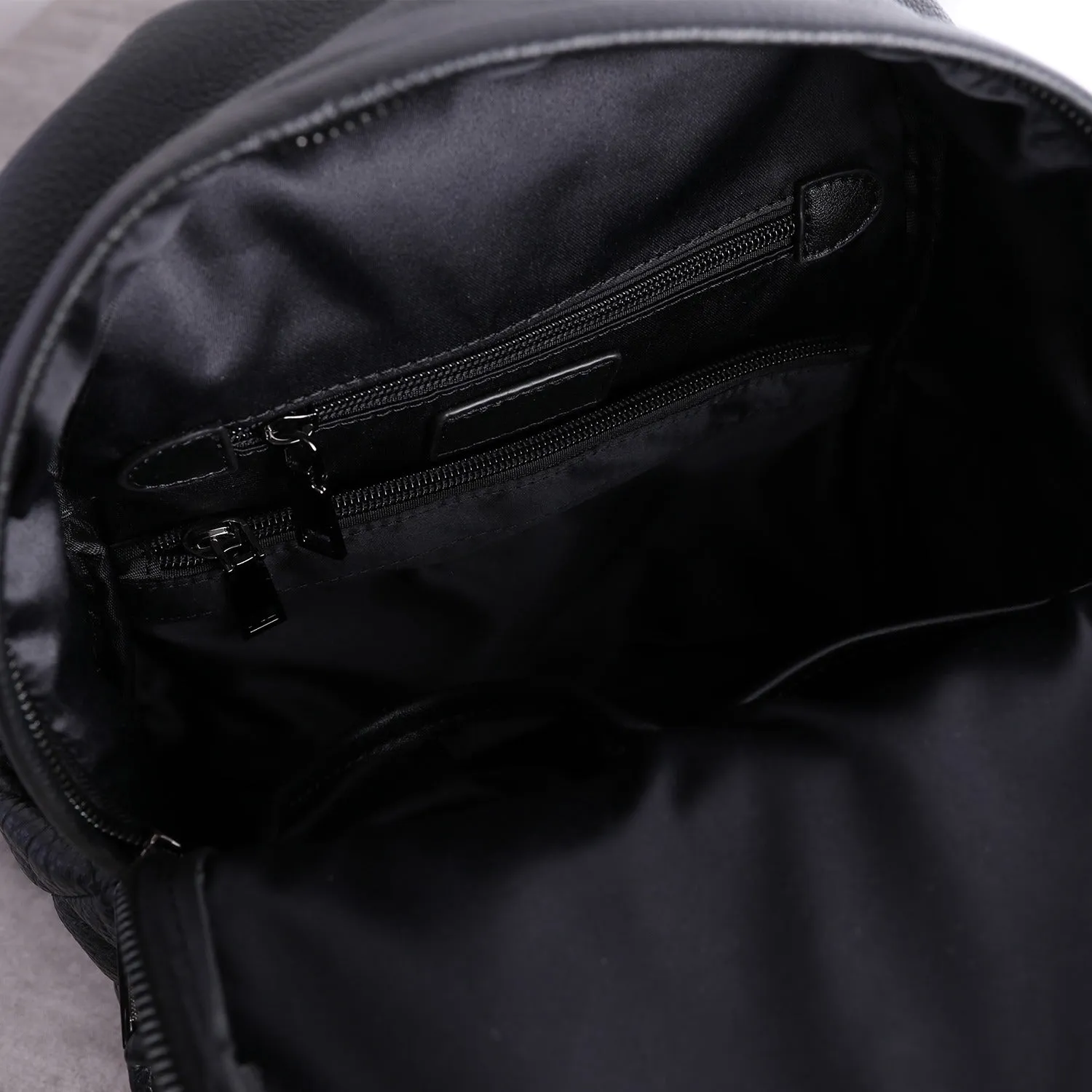 Black Leather Satchel Backpack Womens Cute School Backpack Bag Black College Rucksack for Ladies