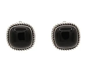 Black Onyx Clip On Earrings