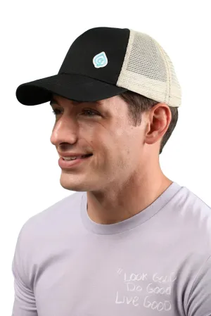 Black Organic Recycled Trucker Hat ♻️
