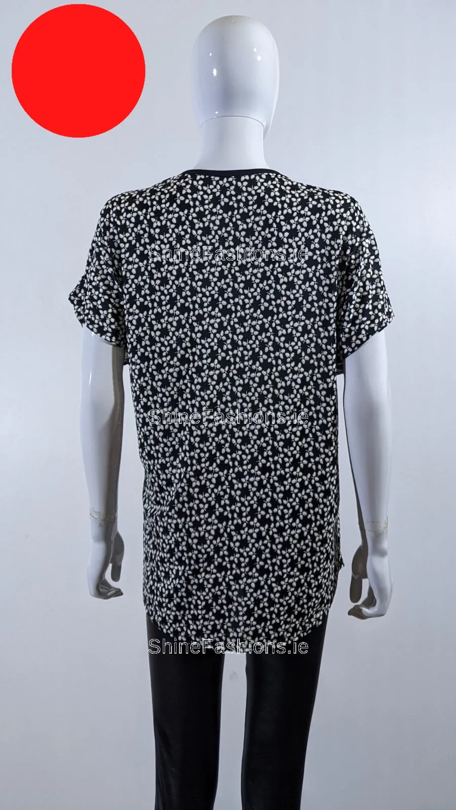 Black Pattern Loose Zip Top