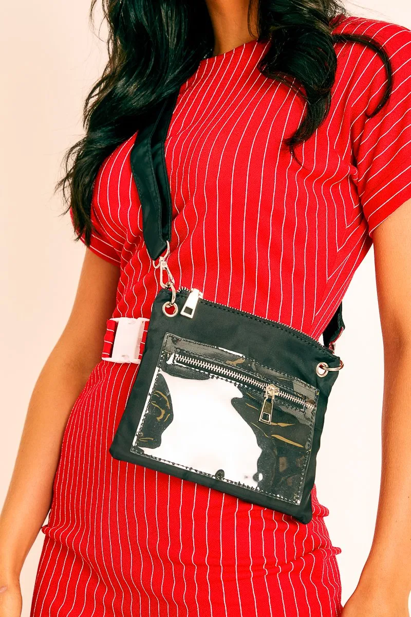 Black Utility Style Cross Body Bag - Dax