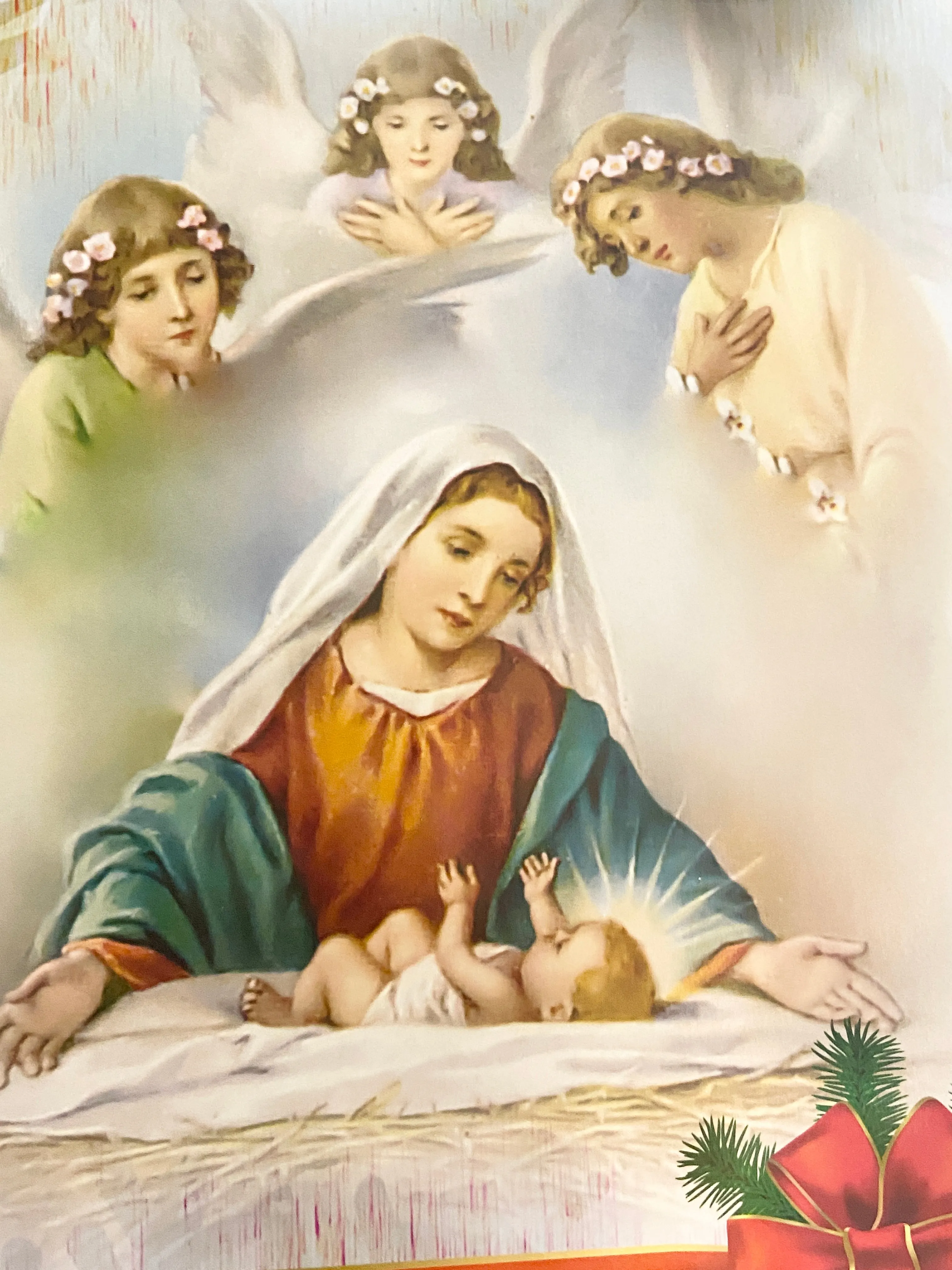 Blessed Mother and Son Jesus Christmas Gift Bag (Medium) 7 3/4" x 9 3/4" x 4"