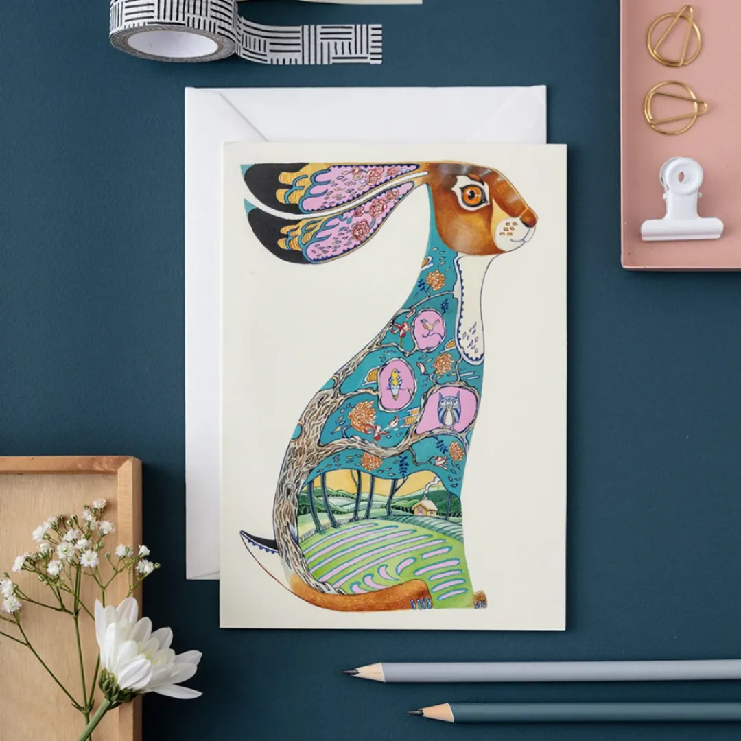 Blue Hare Note Card