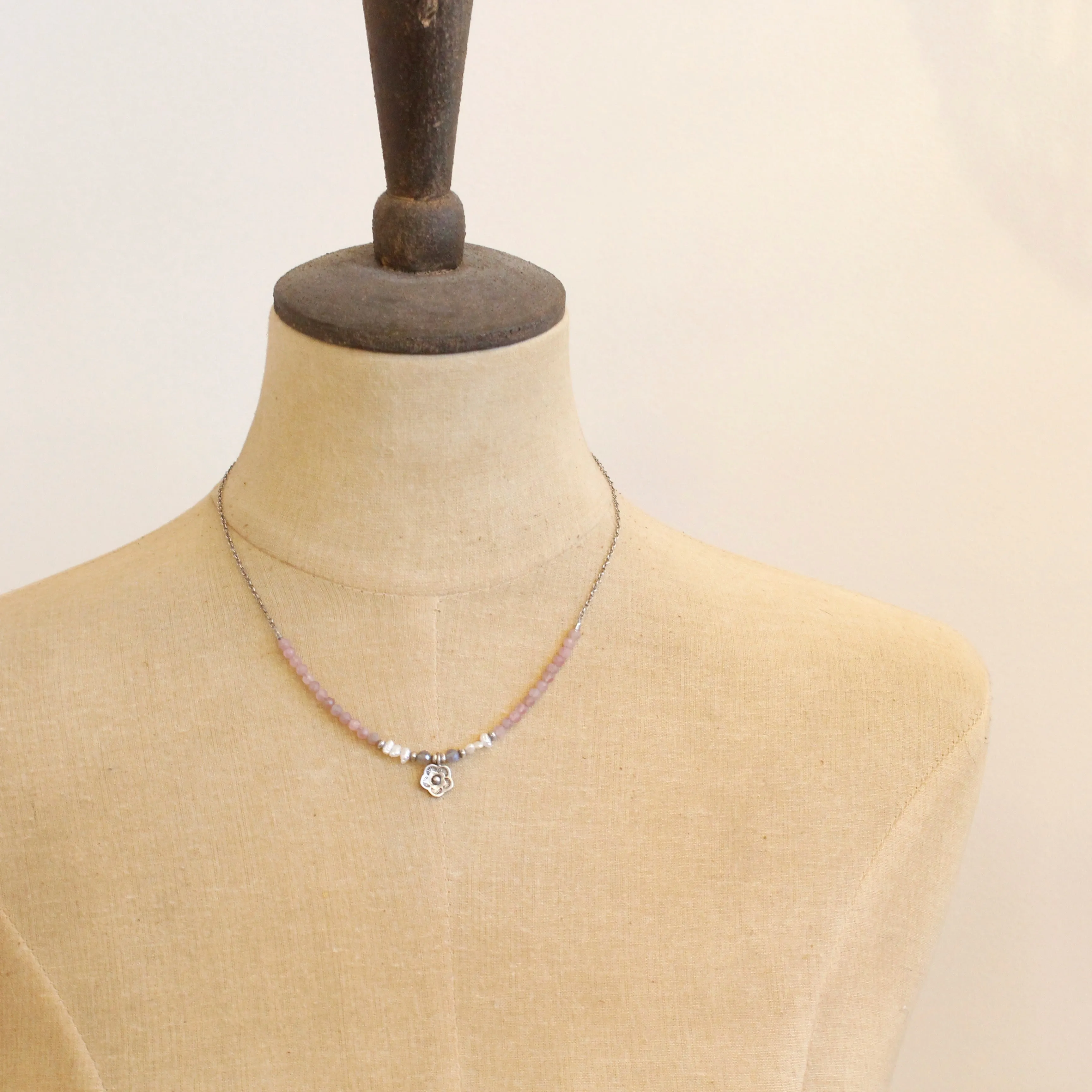 Blush Mini Cactus Flower Necklace