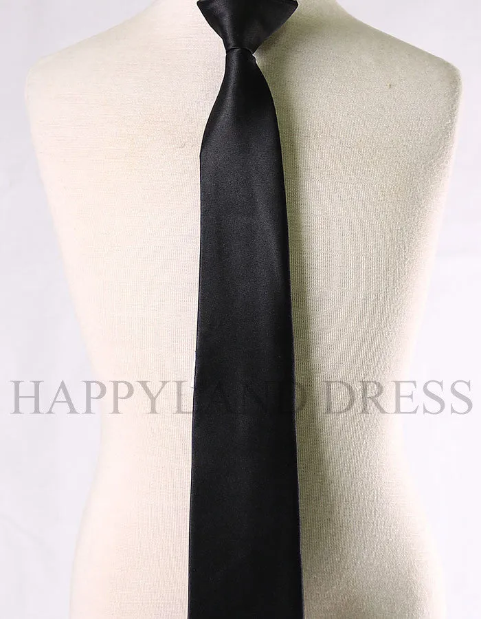 Boy's Black Clip-On Tie