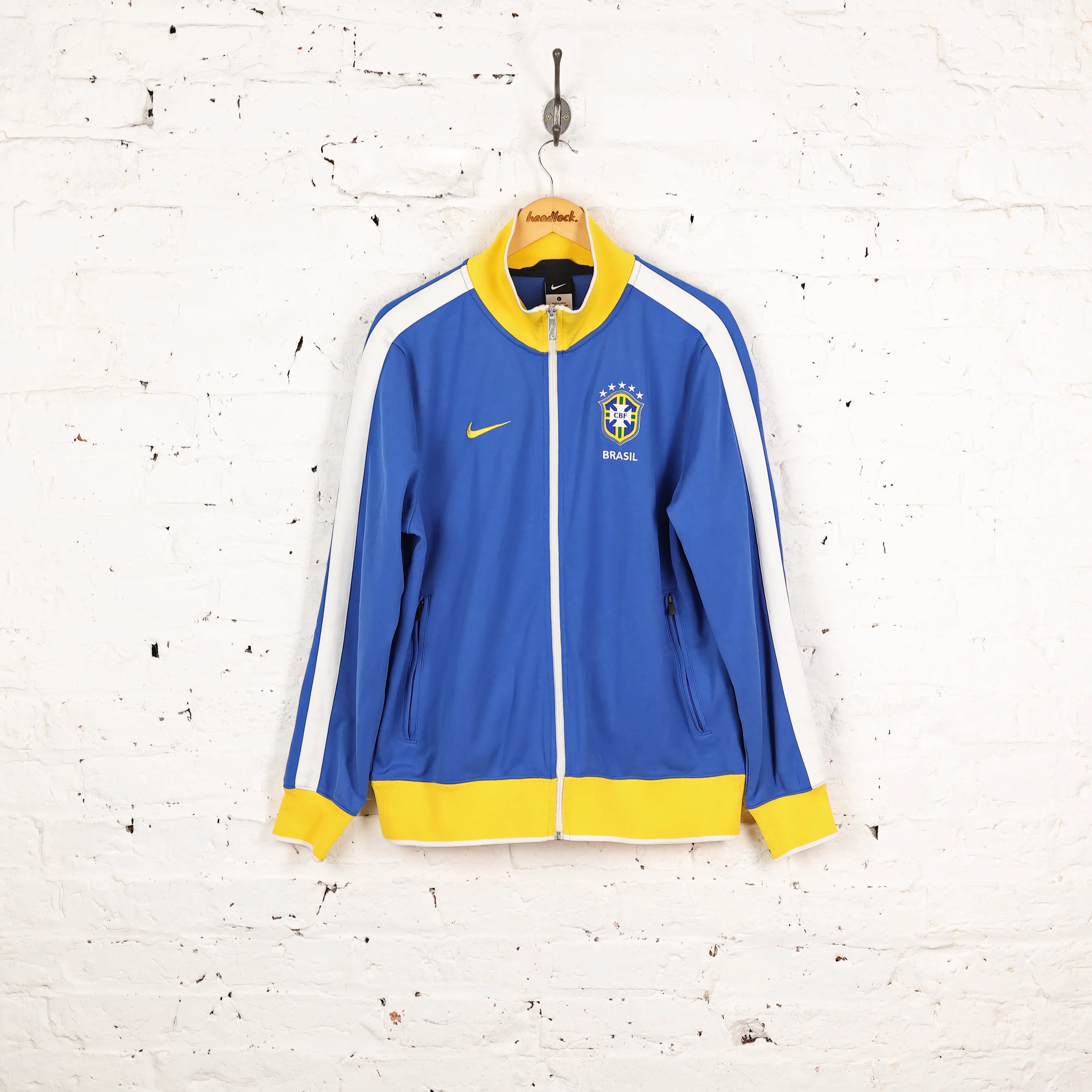 Brazil Nike Football Tracksuit Top Jacket - Blue - L