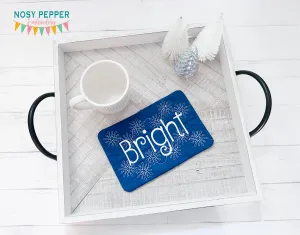 Bright envelope style ITH Mug rug machine embroidery design (4 sizes included) DIGITAL DOWNLOAD