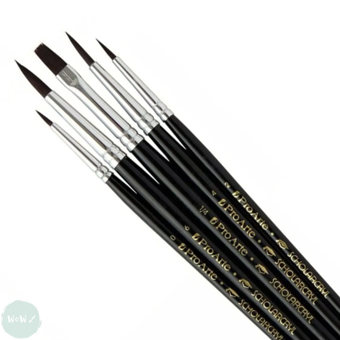 BRUSH SET -  INTRO TO ART - SCHOLARCRYL designed for Acrylics & Oils - 5 Brush Wallet set 36WA