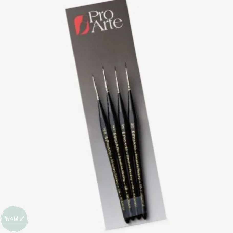 BRUSH SET - MINIATURE PAINTING (MP Series) - Brush Wallet Set - W12 - 4 ASSORTED