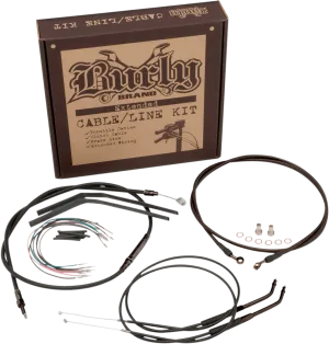 Burly Brand B30-1014 Extended Cable/Brake Line Kit for 16in. Ape Handlebars - Black Vinyl