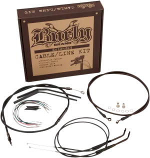 Burly Brand B30-1123 Extended Cable/Brake Line Kit for 16in. Ape Handlebars - Black Vinyl