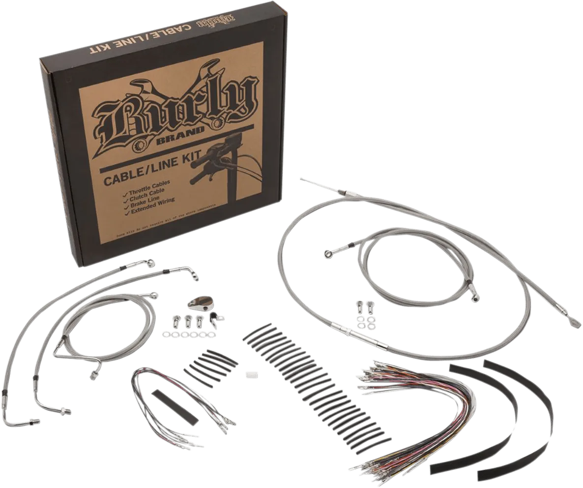 Burly Brand B30-1236 Handlebar Cable/Line Install Kit - Stainless Steel