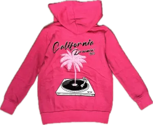 Californian Vintage- Dreamin Zip-up Hoodie (fushia)